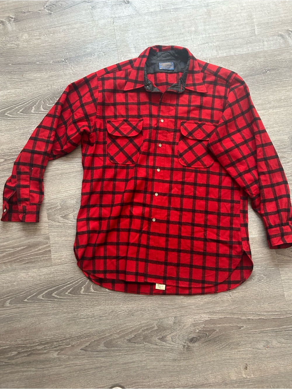 Pendleton Red and Black Plaid Button-Down Shirt